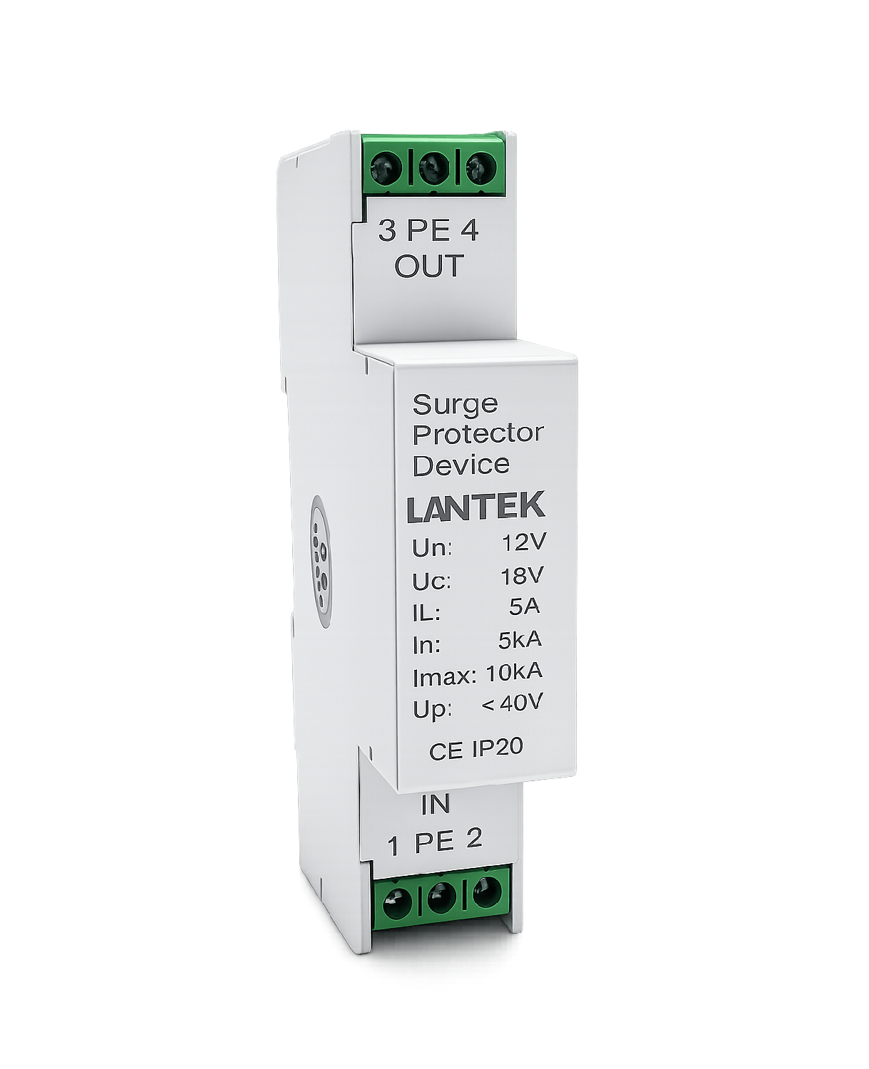 Protector de voltaje 12VDC Din Rail, LANTEK 12V SPD (2) Protector de voltaje 12VDC Din Rail, LANTEK 12V SPD
