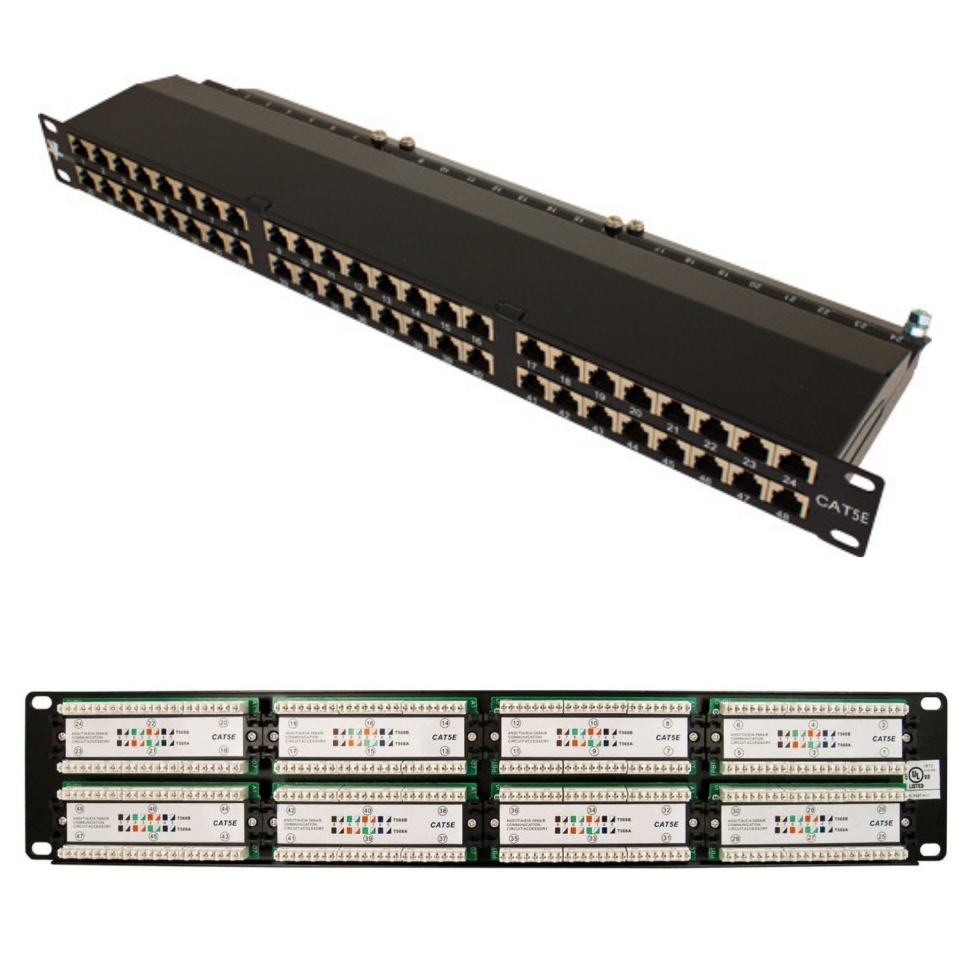 DS-9632NI-I8-45-1.png Patch Panel Cat5e de 48 puertos UL, VERTICAL 041-373/48 - Image 1