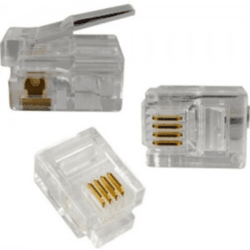 Terminales plug rj11 6P 4C, 50 Micrones, VERTICAL 009-007/64R