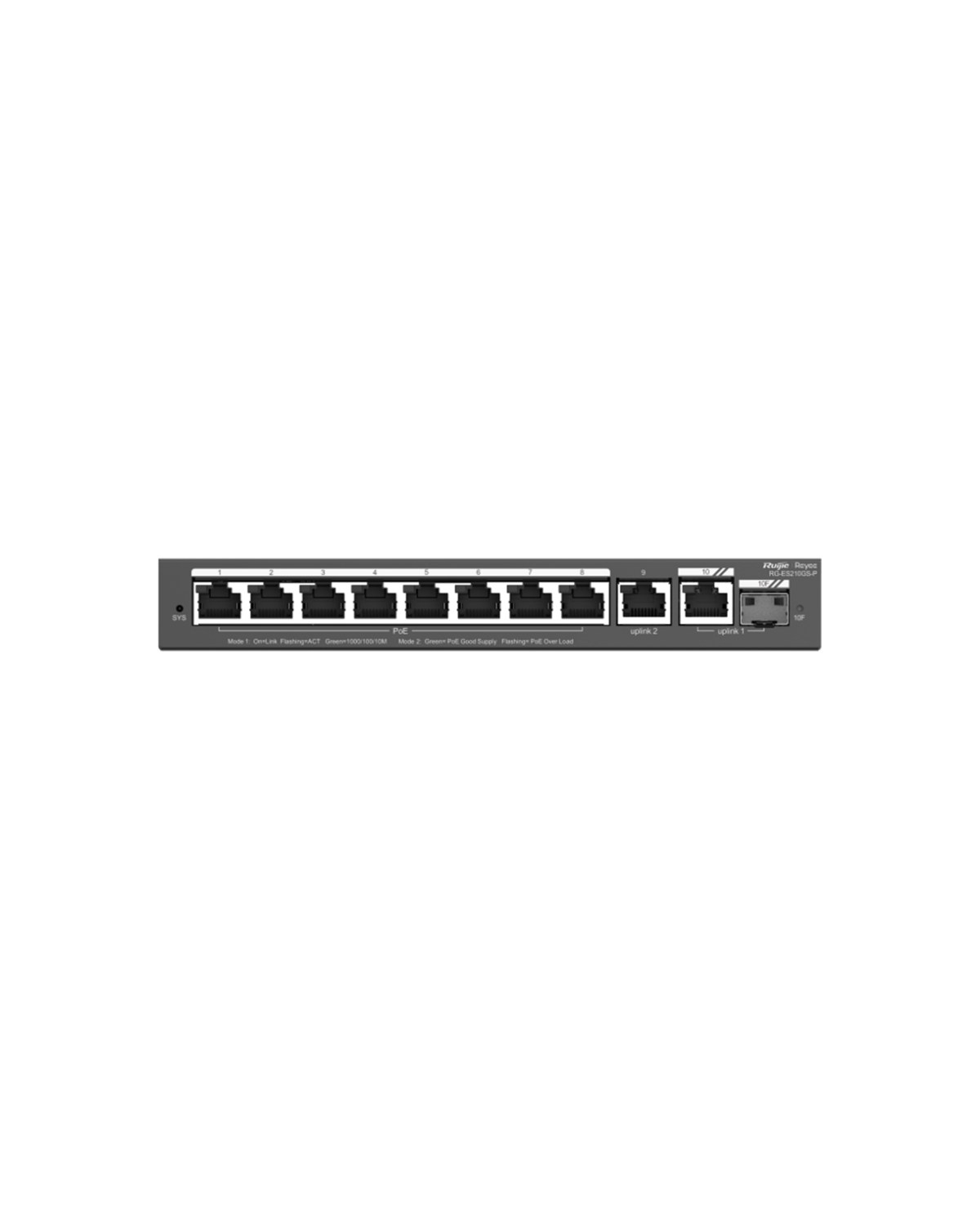 Switch 8 GE PoE+ / 2GE + 1 SFP(combo) uplink, 120W 4KV Vlan, Loop ...