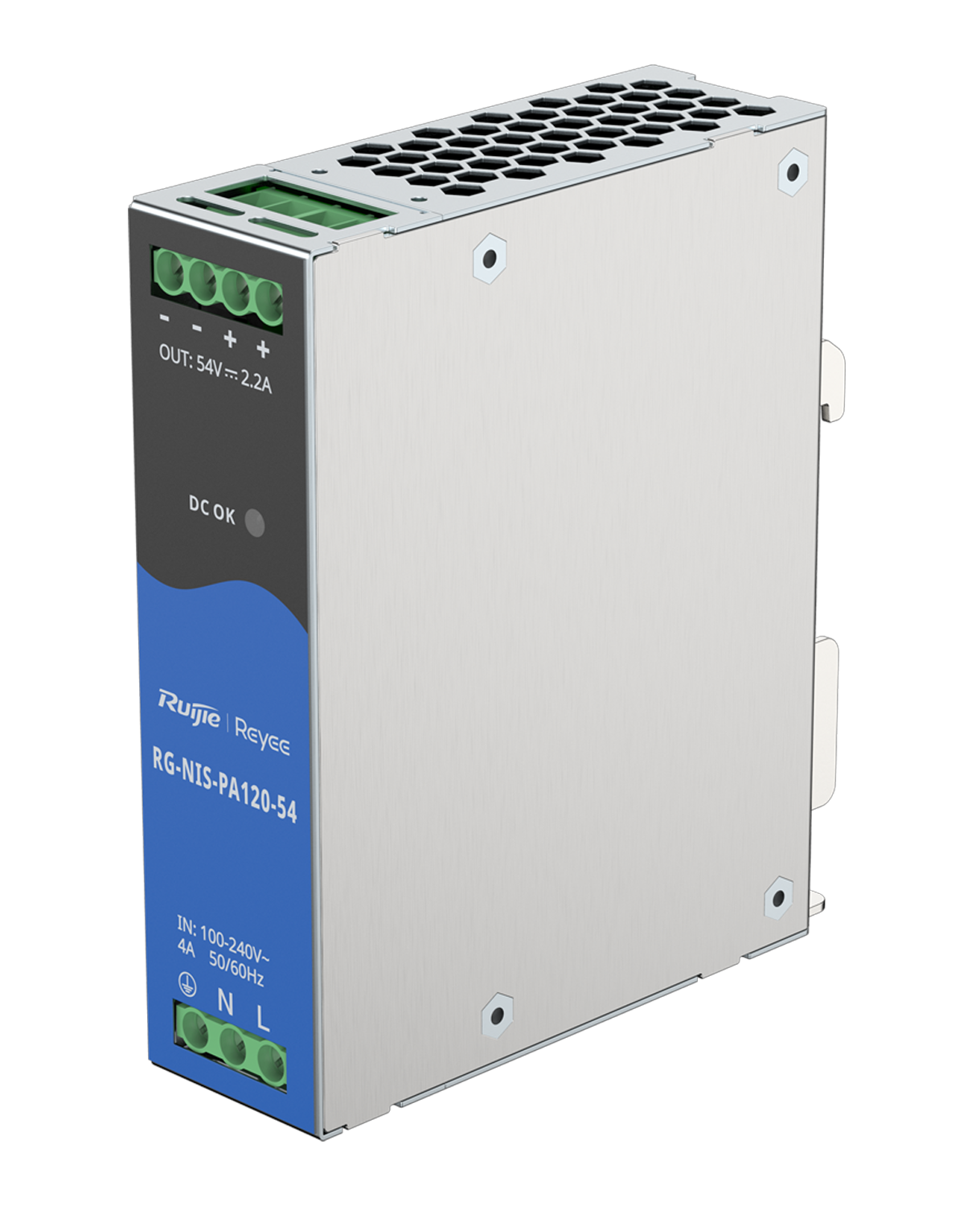 2902 - Fuente de Alimentación AC/DC 120W 54VDC/2.2A Din-Rail para Switch Industrial, RUIJIE RG-NIS-PA120-54 Fuente de Alimentación AC/DC 120W 54VDC/2.2A Din-Rail para Switch Industrial, RUIJIE RG-NIS-PA120-54
