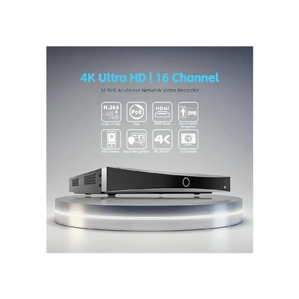 NVR 16ch, AcuSense 4K POE H265, HIKVISION DS-7616NXI-K2/16P