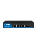 Switch 4 GE PoE+ / 1GE + 1SFP uplink, AF/AT/BT 60W en puerto 1, 80W 6KV LR hasta 250mts No administrado, LANTEK LTK-SW04P (SWITCH POE)