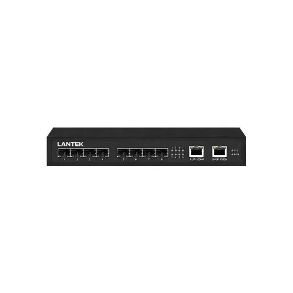 Switch Agregacion 8 SFP / 2GE uplink, 6KV No administrado, LANTEK LTK-SW08SFP