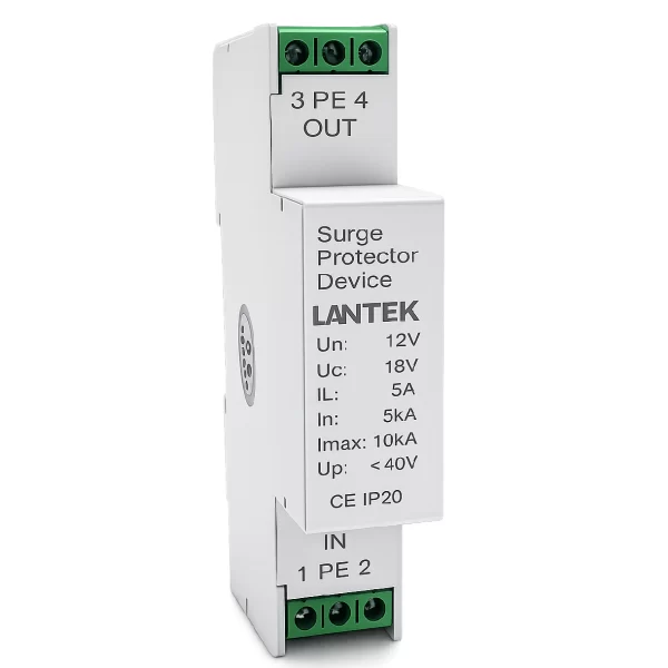 Protector de voltaje 12VDC Din Rail, LANTEK 12V SPD