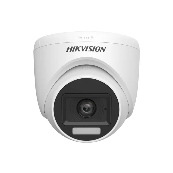 Camara Turret Smart Hybrid Light 2MP, IR, 20m, 2.8mm Audio, HIKVISION DS-2CE76D0T-LPFS(2.8mm)